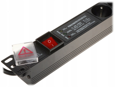 Панел за распределба на енергија PD-6/R-SPD-3L, 6 излези, 1U, за RACK 19" кабинет