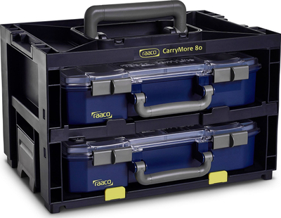 Mbajtëse ruajtëse Raaco CarryMore 80 146401, për 2 kuti CarryLite 80 4x8, polipropilen, gri
