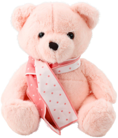 Lodër pelushi Plush Mascot Teddy Bear, 35cm, me shall, rozë