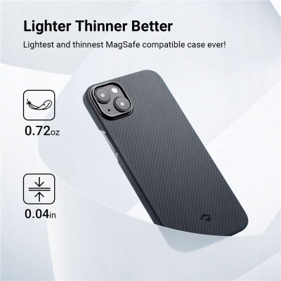 Mbrojtëse telefoni Pitaka MagEZ 3 600D, për iPhone 14 Plus, kompatibile MagSafe, e zezë gri