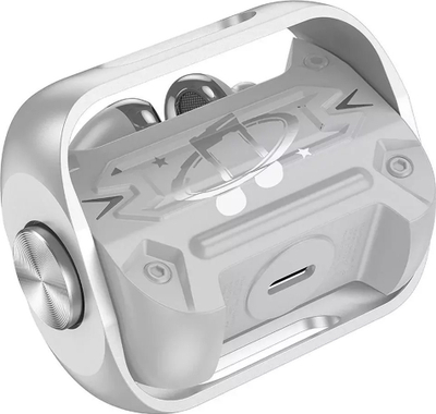 Kufje TWS Hoco EW55 Spinner, Bluetooth 5.3, me kuti karikimi, ngjyrë argjendtë