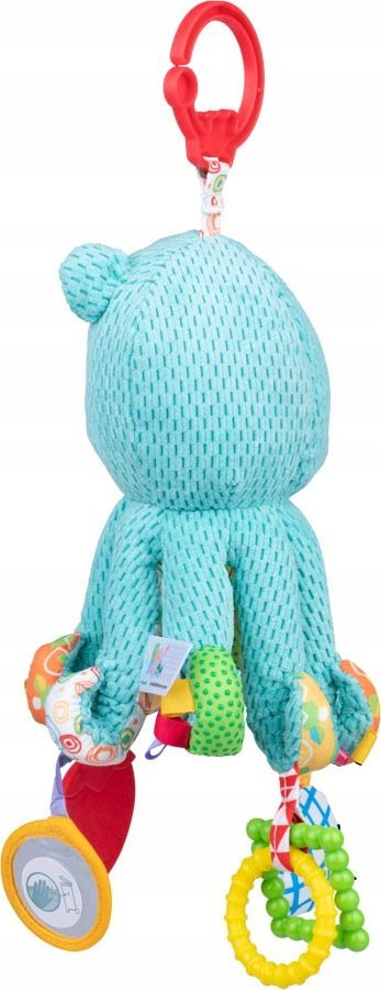 Lodër varëse për bebe Octopus Rattle Pendant, me pasqyrë dhe lodra për kafshim, shumëngjyrëshe