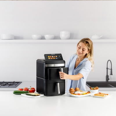 Fryeri me ajër Taurus Air Fry Duo Slim AF2602, 13L, 2600W, i zi