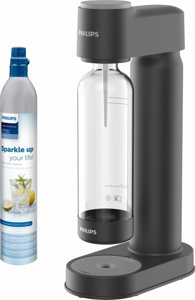 Апарати за газирање вода Philips GoZero ADD4901BK/10, 1L, со CO2 цилиндар, црна