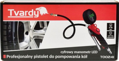 Пиштол за полнење гуми со ЛЦД манометар, 0–18 bar, црево 45 cm, пластика