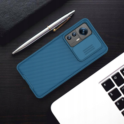 Kapak telefoni Nillkin CamShield për Xiaomi 12T / 12T Pro, me mbrojtje kamere, plastike + TPU, blu