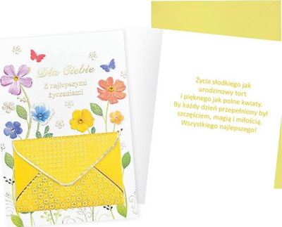 Kartë urimi Kukartka B6 Birthday Dream Cards, me lule, për gra