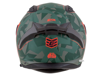 Kaska moto CASSIDA Aero ATCK 2026, integral, ECE 22.06, kamuflazh jeshile e zezë gri portokalli