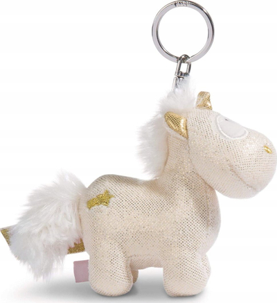 Varëse çelsash pelushi Nici Unicorn Shooting Star, 10cm, krem me të artë