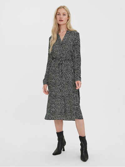 Fustan Vero Moda Regular Fit, bardhë/zi