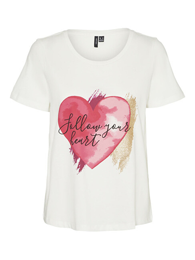 Bluzë Vero Moda VMAMALA Regular Fit 10291798 Snow White Heart