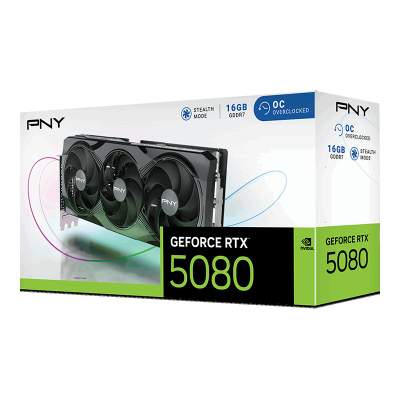 Kartelë grafike PNY GeForce RTX 5080 Overclocked Triple Fan GPU NVIDIA 16 GB GDDR7