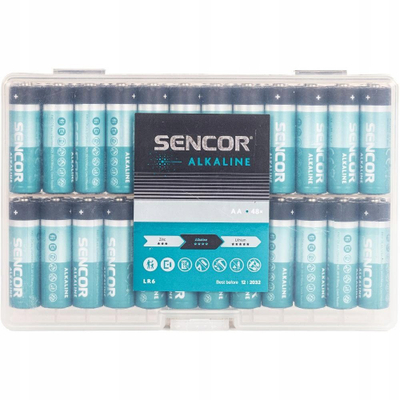Bateri alkaline Sencor SBA LR6, AA, set 48 copë, blu