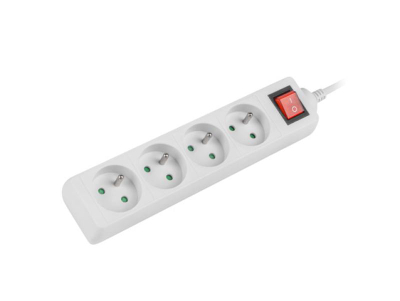 Zgjatues energjie Lanberg PS1, 4 dalje, kabllo 1.5 m, i bardhë