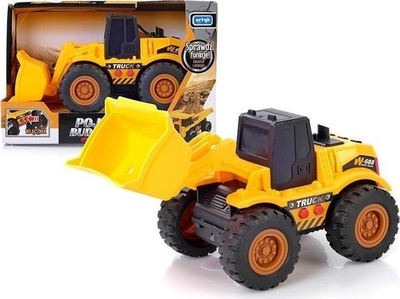 Lodër buldozer Artyk Construction Vehicles, 16cm, me drita dhe tinguj, i verdhë