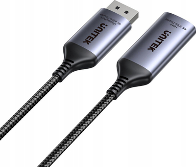 Adapter DisplayPort 1.4 në HDMI 2.1 Unitek, 8K 60Hz, set 2 copë, i zi