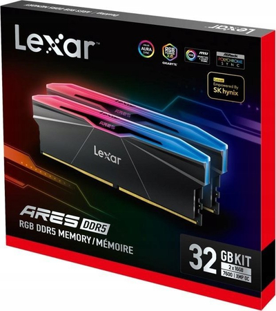 Меморија RAM Lexar LD5U16G76C36BR RGD, 32GB DDR5 7600MT/s, 2x16GB, со RGB