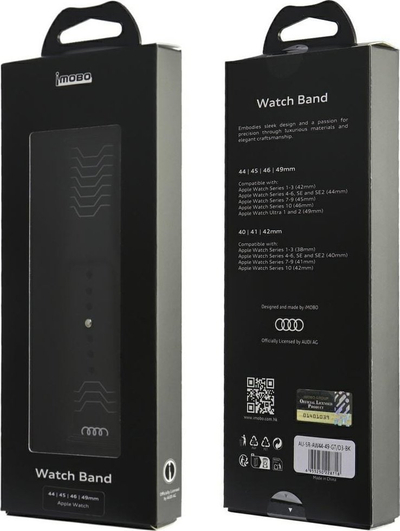 Rrip dore Audi Geometric Pattern për Apple Watch, silikon, 44 45 46 49mm, i zi