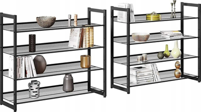 Raft këpucësh Songmics 8-Tier, metal, 163.5x92.5x30.7 cm, i zi