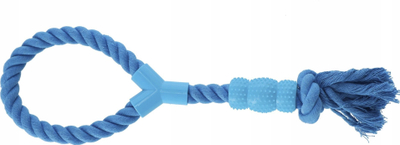 Lodër për qen Dingo Rope Denta Fresh, 41 cm, litar pambuku me gomë, blu