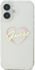 Mbrojtëse telefoni Guess GUHCP16SHCHGSPT, për iPhone 16 6.1", hardcase transparente, me zemër rozë