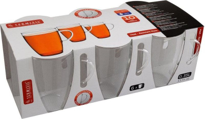Set gotash Agata, 6 copa, 350ml, xham borosilikat transparent