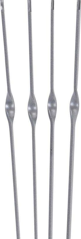 Set hellash barbecue pa markë, 4 copë, çelik inox, ngjyrë argjendtë