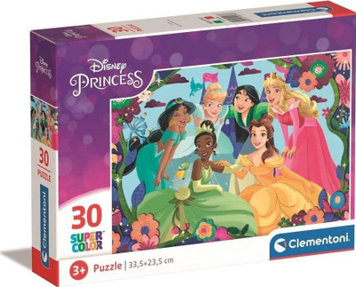 Puzzle Clementoni SuperColor Princess 20276, 30 copa, 33.5 x 23.5 cm, me plot ngjyra