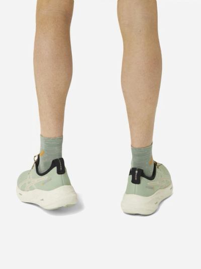 Çorape të shkurtra për meshkuj ASICS Performance Run Sock Quarter 3013A979-301, 39-42, jeshile portokalli