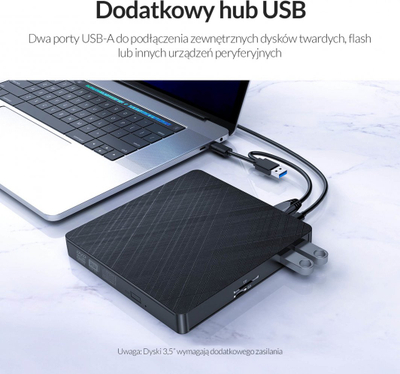 Disk i jashtëm Orico, USB 3.1,DVD-RW, i zi
