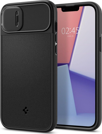 Mbrojtëse telefoni Spigen Optik Armor MagFit për iPhone 14 Plus, MagSafe, mbulesë kamere, e zezë