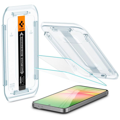 Xham mbrojtës Spigen Glass tR EZ Fit, 2 copë, për Samsung Galaxy S24 FE, transparent