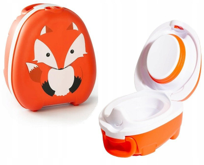 Qenef portativ My Carry Potty Dhelpra, që s’rrjedh, me dorezë për ta mbajt, portokalli