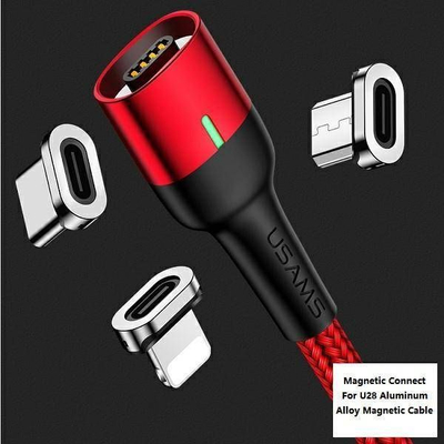 Kabllo USB USAMS USB-A - USB-C + microUSB, e argjendtë