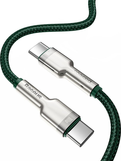 Kabllo USB-C Baseus CATJK-D06, Type-C me Type-C, 100W, 2m, jeshile