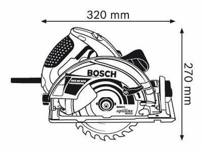 Кружна пила Bosch GKS 65 GCE, 1800W, сечило 190mm, сина