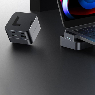 Hub multifunksional edhe mbajtëse për MacBook Pro Joyroom S-H121, gri