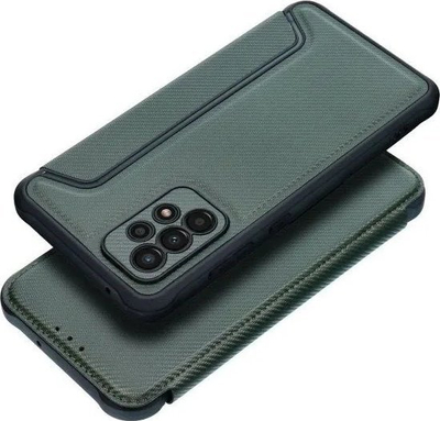 Këllëf libër Razor për Samsung Galaxy A52 LTE, me xhep karte, mbyllje magnetike, jeshile e errët