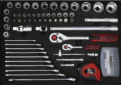 Set veglash KS Tools 911.0649, 149 pjesë, 1/4" 1/2", me kuti alumini