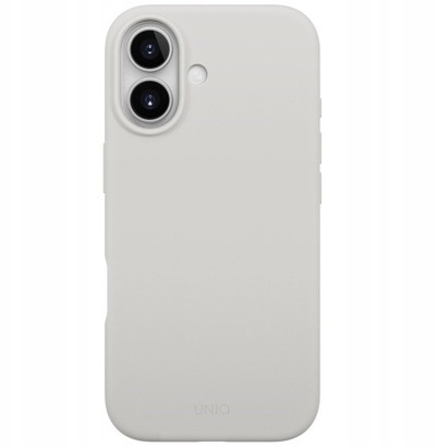 Këllëf telefoni Uniq Lino për iPhone 17, Magclick, silikon, gri e çelët
