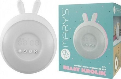 Llambë nate me alarm MARY'S Bunny, LED RGB, ekran digjital, e bardhë