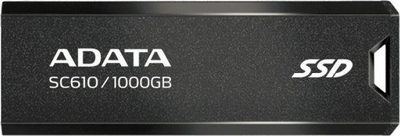 SSD i jashtëm ADATA SC610, 1TB, USB 3.2 Gen2, i zi me të kuqe