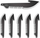 Tehe zëvendsuese Outdoor Edge Drop Point Serrated 250, set me 6 copë, çelik inoks, ngjyrë e zezë
