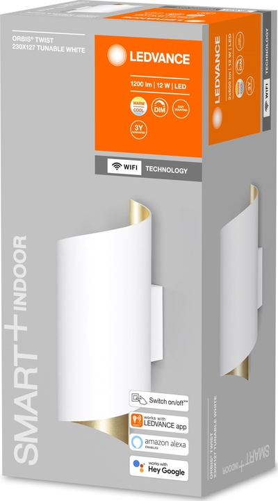 Aplik muror LEDVANCE Smart+ Orbis Twist, WiFi, Tunable White, i bardhë