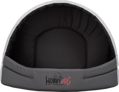 Shtëpizë për qen Hobbydog Booth Pen R3, 55x43x38 cm, për qen të vegjël, gri me të zezë