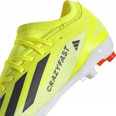 Këpucë futbolli për kalamaj adidas X Crazyfast League FG, për tokë të thatë, tekstil i lehtë, të verdha
