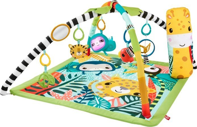 Tapet edukativ për bebe Fisher Price Tropical Rainforest HJW08, 3 në 1, me lodra interaktive, shumëngjyrësh