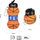 Shishe e palosshme silikoni Nils NC4104 Basketball, 550 ml, portokalli