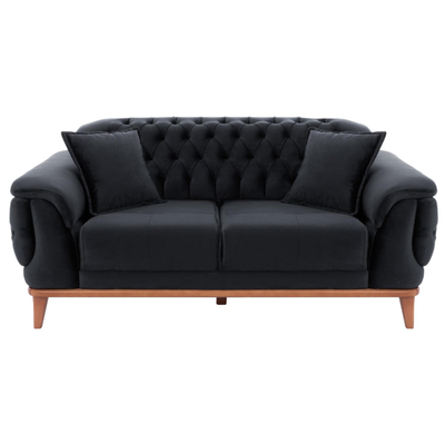 Divan-Shtrat 2 ulëse BENNINGTON, 180×95×80 cm HM3250.01, zezë