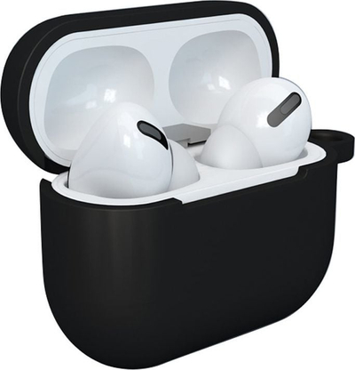 Mbrojtëse Hurtel Case D për AirPods 3, silikoni, me unazë, e zezë